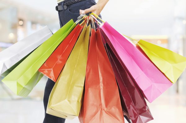Woman carrying shopping bags
